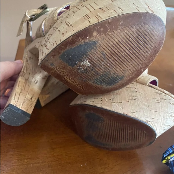 Enzo Angiolini Danicio Sandals Wood Block Platform Heels 7.5 - Picture 6 of 6